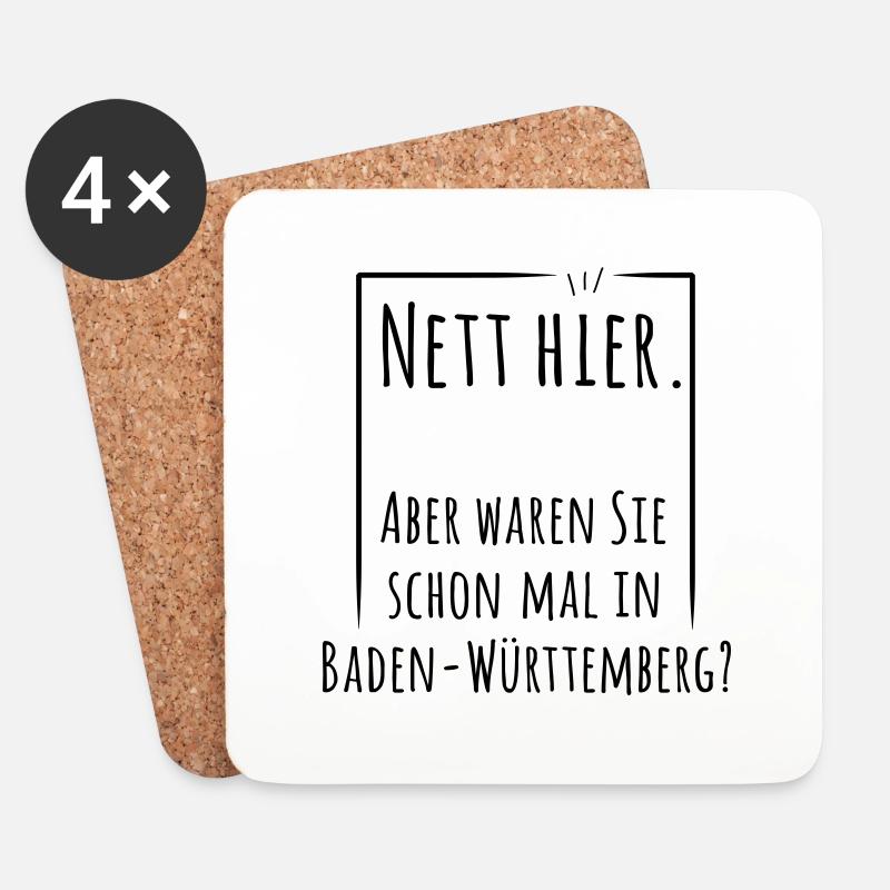 Nett hier - Baden-Wuerttemberg - Untersetzer (4er-Set) - Weiß