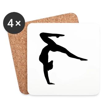gymnast, gymnastics handstand - Coasters (set of 4) - white - Front