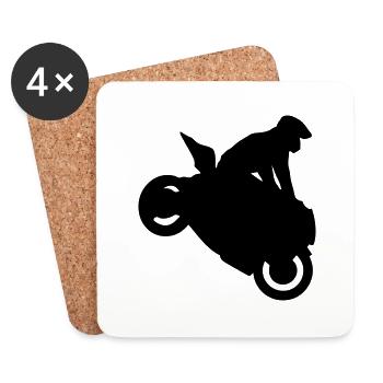 Smash stunts man motorcycle 1234 - Coasters (set of 4) - white - Front