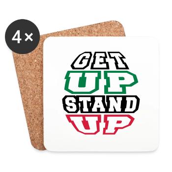 get up stand up - Dessous de verre (lot de 4) - blanc - Devant