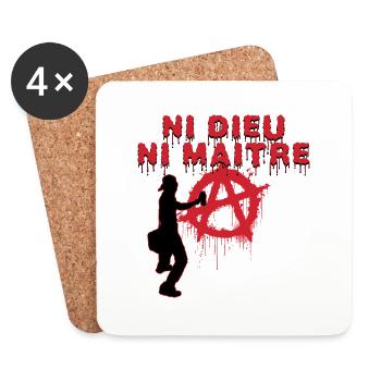 ni dieu ni maître - Dessous de verre (lot de 4) - blanc - Devant