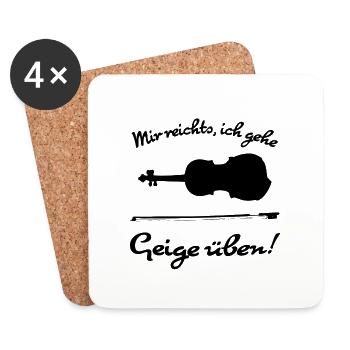 Mir reichts, ich gehe Geige üben! - Untersetzer (4er-Set) - Weiß - Vorne