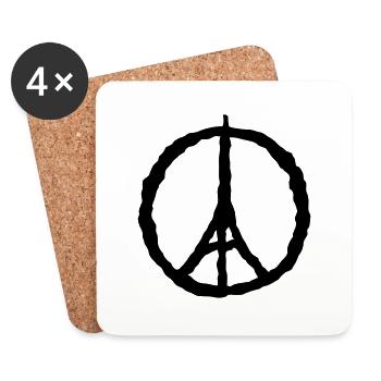 Eiffel tower logo 9122 - Coasters (set of 4) - white - Front