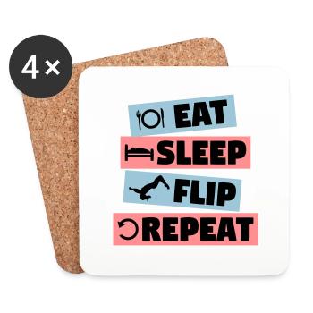 Gymnastics - eat, sleep, flip, repeat - Untersetzer (4er-Set) - Weiß - Vorne