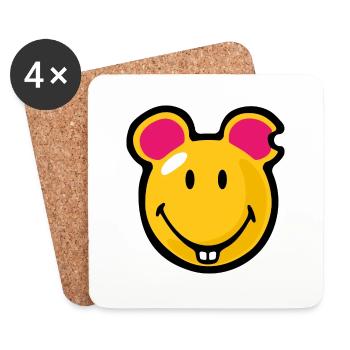 Smiley Mouse - Dessous de verre (lot de 4) - blanc - Devant