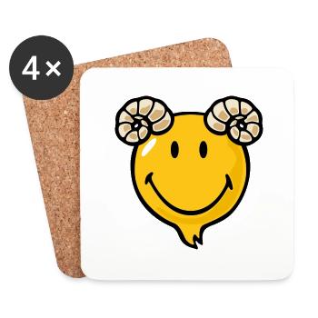 Smiley Ram - Dessous de verre (lot de 4) - blanc - Devant