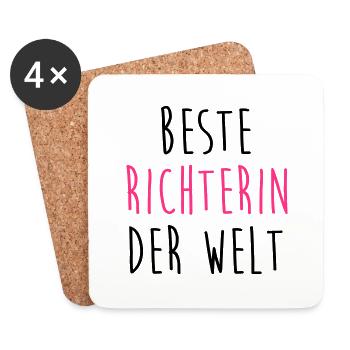 Richter Richterin Recht Gericht Rechtsanwalt - Untersetzer (4er-Set) - Weiß - Vorne