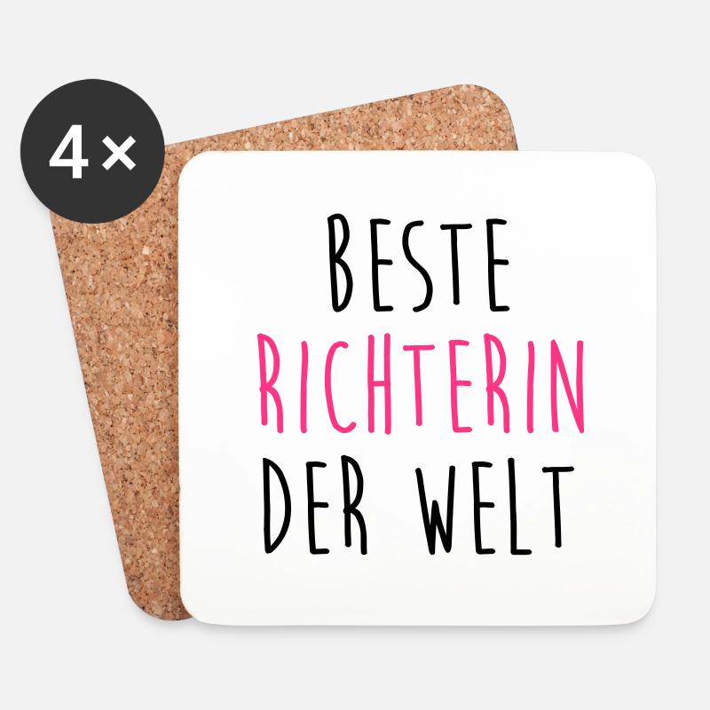 Richter Richterin Recht Gericht Rechtsanwalt - Untersetzer (4er-Set) - Weiß