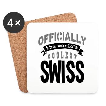 suisse officiellement la copie la plus cool du monde - Dessous de verre (lot de 4) - blanc - Devant