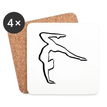 Gymnast, gymnast - Coasters (set of 4) - white - Front