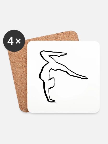 Gymnast, gymnast - Coasters (set of 4) - white
