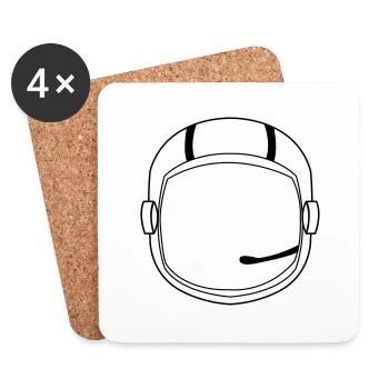 astronauten_helm_01 - Dessous de verre (lot de 4) - blanc - Devant