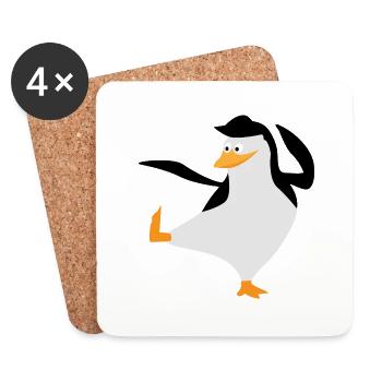 Penguin stands on one leg - Coasters (set of 4) - white - Front