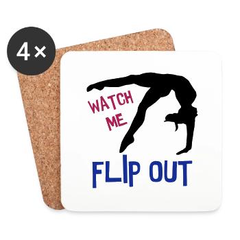 Turnen, Turnerin - Flip out - Untersetzer (4er-Set) - Weiß - Vorne