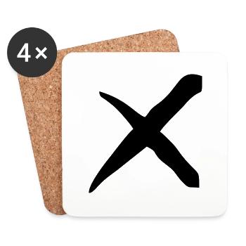 X Kreuz - Untersetzer (4er-Set) - Weiß - Vorne
