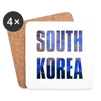 South Korea - Coasters (set of 4) - white - Front