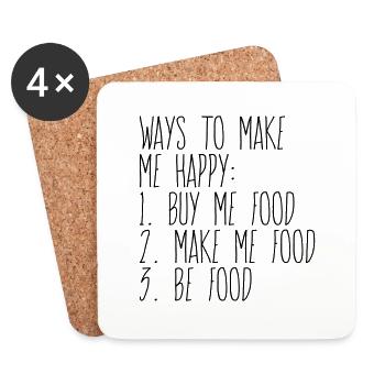 Ways to make me happy - Coasters (set of 4) - white - Front