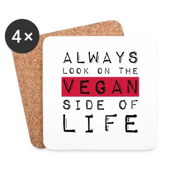 VEGAN SIDE OF LIFE - Untersetzer (4er-Set) - Weiß - Vorne