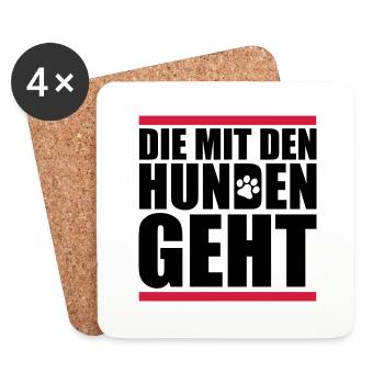 mit den hunden geht - Untersetzer (4er-Set) - Weiß - Vorne