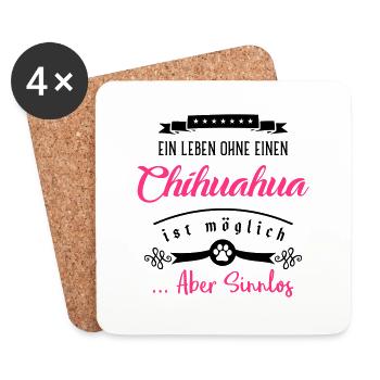 chihuahua leben sinnlos hund - Untersetzer (4er-Set) - Weiß - Vorne