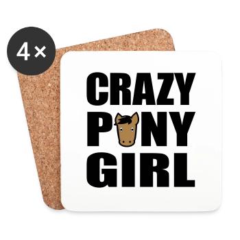 poney - Dessous de verre (lot de 4) - blanc - Devant