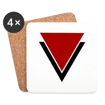 deux triangles motifs - Dessous de verre (lot de 4) - blanc - Devant