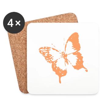 magnifique papillon - Dessous de verre (lot de 4) - blanc - Devant