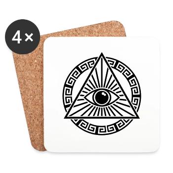 all seeing eye - Coasters (set of 4) - white - Front