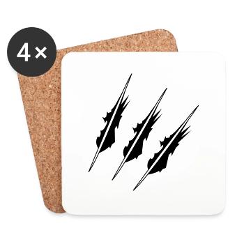 krallen_001 - Dessous de verre (lot de 4) - blanc - Devant