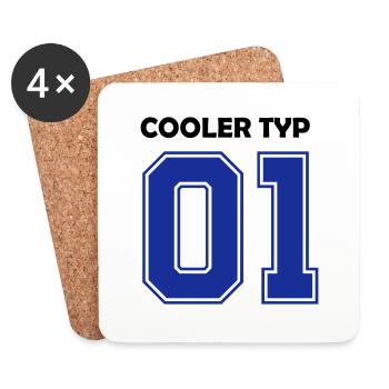 cooler_typ - Untersetzer (4er-Set) - Weiß - Vorne