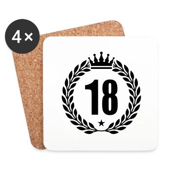 18 kranz krone - Untersetzer (4er-Set) - Weiß - Vorne