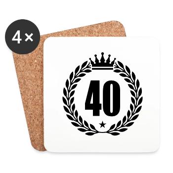 40 kranz krone - Untersetzer (4er-Set) - Weiß - Vorne