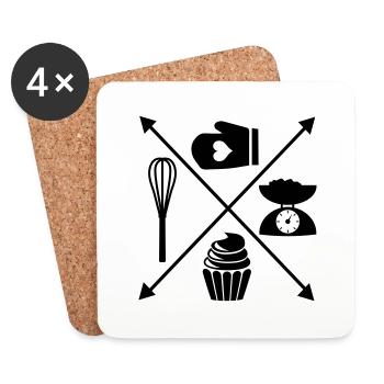 to bake - Coasters (set of 4) - white - Front