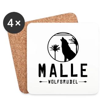 malle wolfsrudel - Untersetzer (4er-Set) - Weiß - Vorne