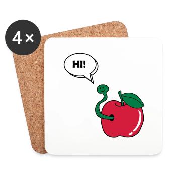 wurm_hi_02 - Coasters (set of 4) - white - Front