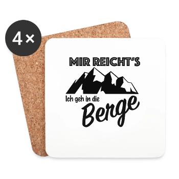 In die Berge Natur Wandern Outdoor Wanderer Alpen - Untersetzer (4er-Set) - Weiß - Vorne