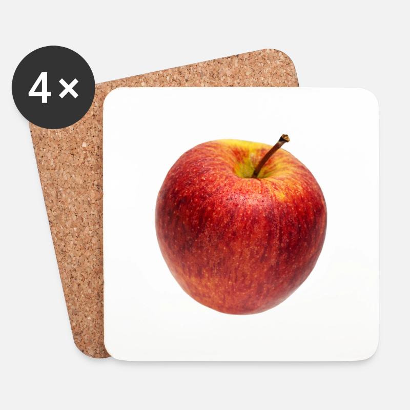 Apfel - Untersetzer (4er-Set) - Weiß