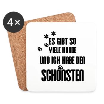 Hunde Pfoten - Untersetzer (4er-Set) - Weiß - Vorne