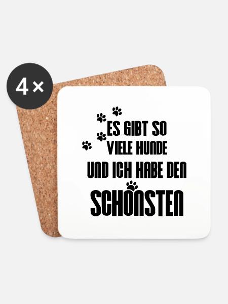 Hunde Pfoten - Untersetzer (4er-Set) - Weiß