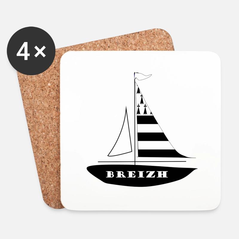 Breizh Boot - Untersetzer (4er-Set) - Weiß