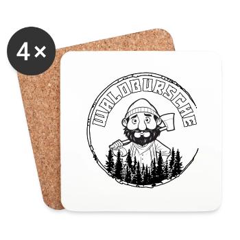 Cadeau de garçon cool forestier papa forestier - Dessous de verre (lot de 4) - blanc - Devant
