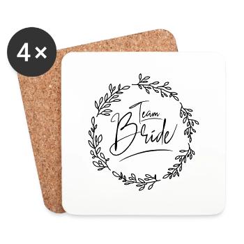Équipe mariée - Dessous de verre (lot de 4) - blanc - Devant