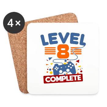 8. Geburtstag 8 Jahre Level 8 Complete Geschenk - Untersetzer (4er-Set) - Weiß - Vorne
