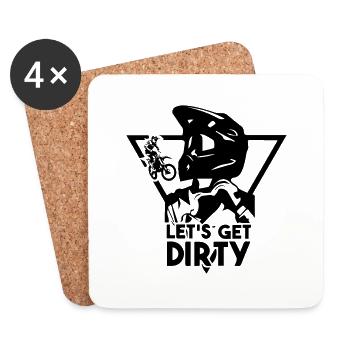 Dirt Bike - Untersetzer (4er-Set) - Weiß - Vorne