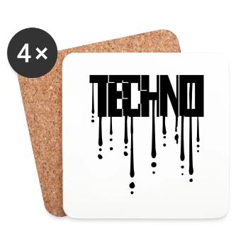 Tropfen Graffiti Techno - Untersetzer (4er-Set) - Weiß - Vorne