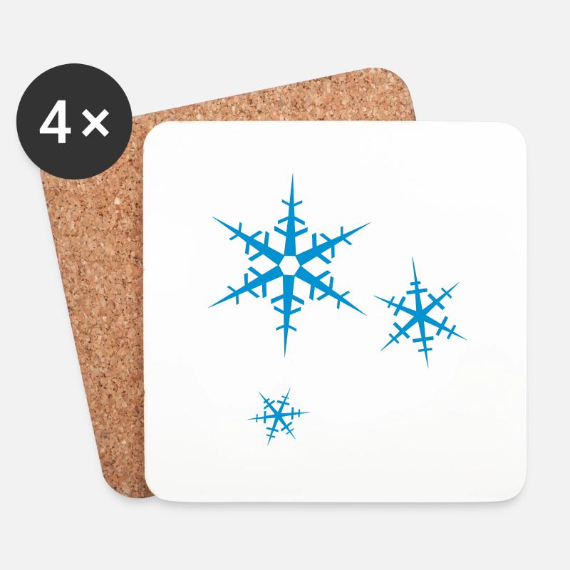snowflakes 3 - Untersetzer (4er-Set) - Weiß