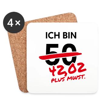 50 Jahre sind 42,02 plus Mehrwertsteuer - Untersetzer (4er-Set) - Weiß - Vorne