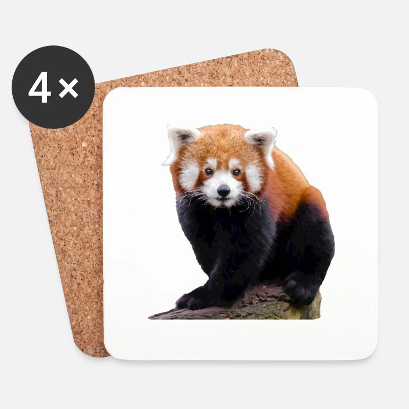 Kleiner Roter Panda süß und niedlich Katzenbär - Untersetzer (4er-Set) - Weiß