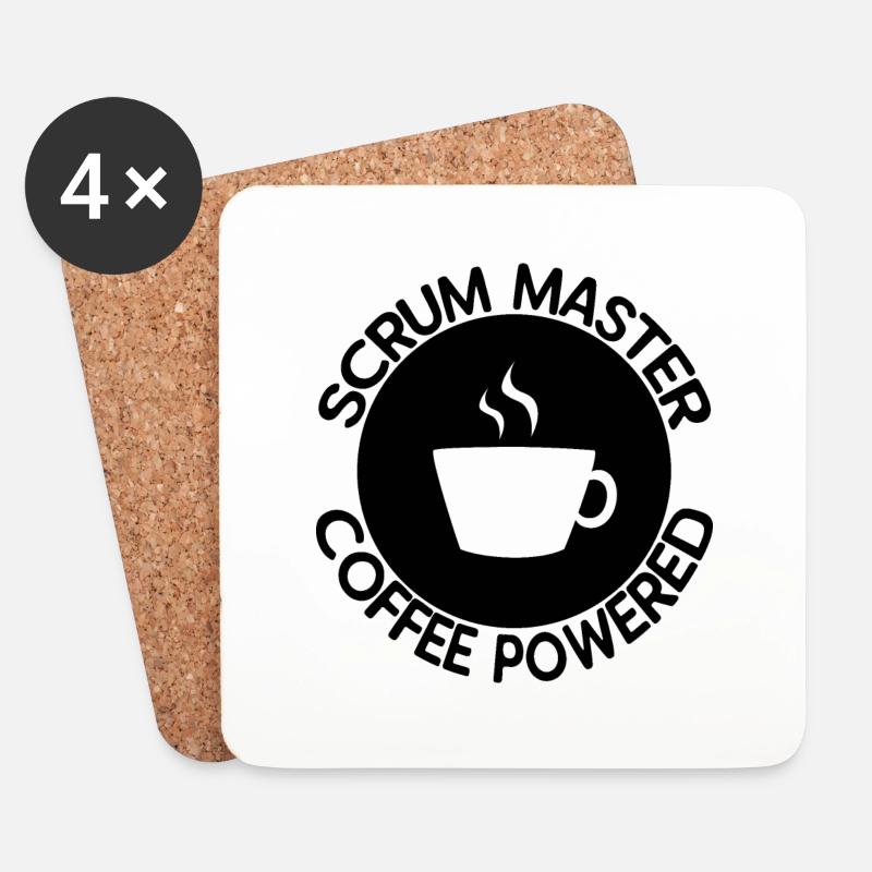 Scrum Master Coffee Powered - Untersetzer (4er-Set) - Weiß