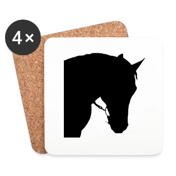 Tête de cheval 6 - Dessous de verre (lot de 4) - blanc - Devant